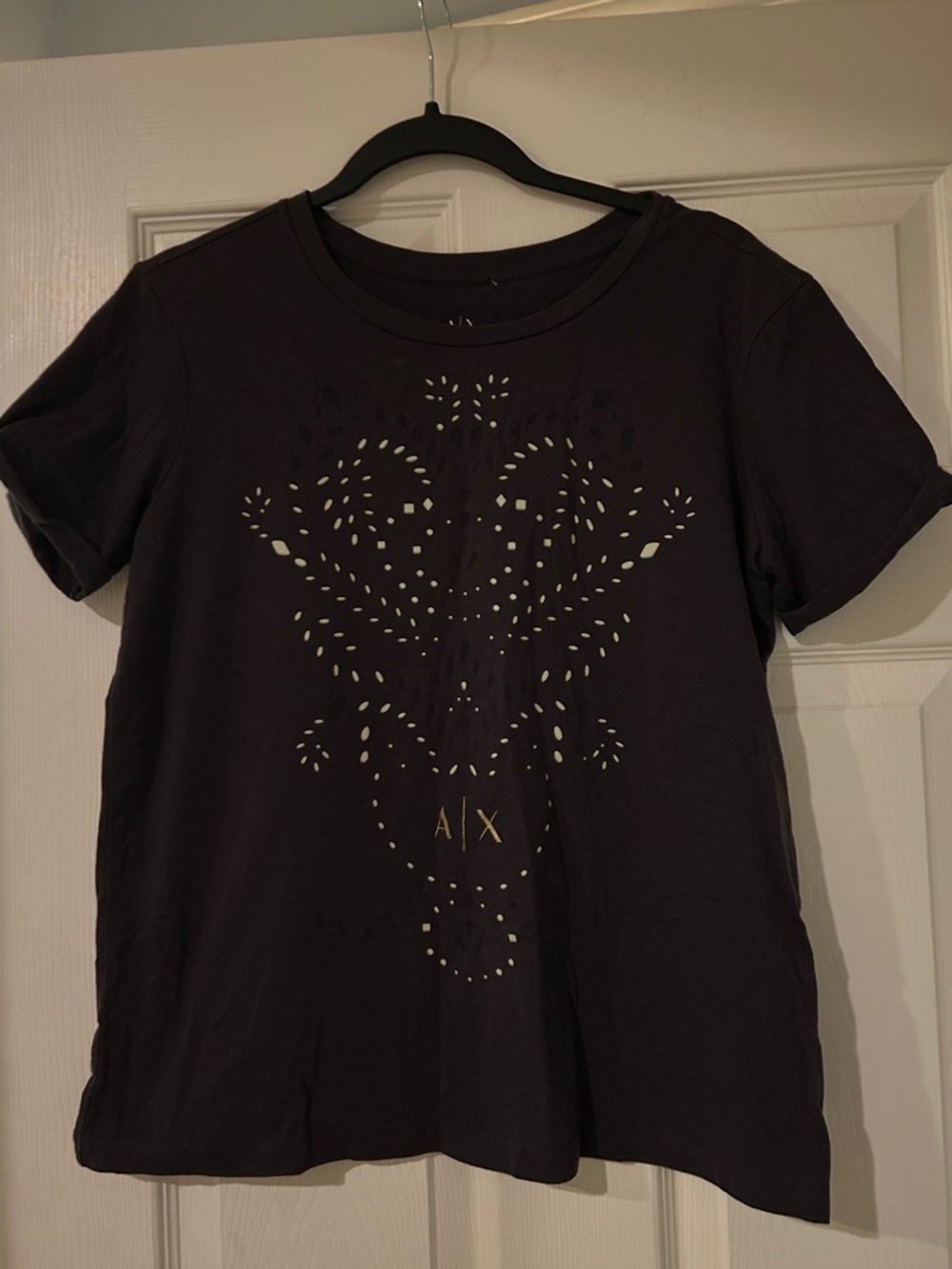 Armani Exchange Black Tank Top with Cutout Pattern